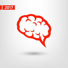 brain icon, vector illustration. Flat design style