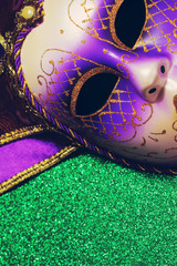 Background for Mardi gras or Fat tuesday with masquerade mask