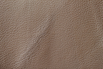 Obraz premium Brown genuine leather texture background with wrinkle, crease surface. Close-up of natural grain cow