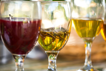 many type of tea. healthy hot drink for sample taste Nature green chinese tea at Tea shop