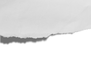 white torn crumpled paper isolated