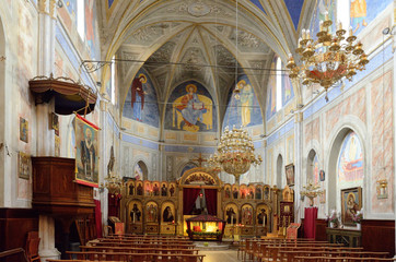 Fototapeta na wymiar Inner part of the Byzantine church