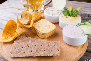Different beer snacks