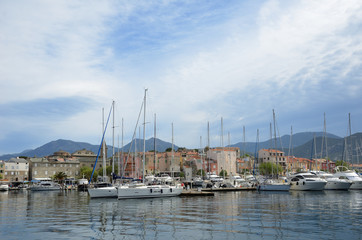 Fototapeta na wymiar Corsican port Saint-Florent