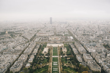 Stunning breathtaking aerial view on Paris