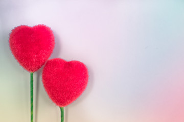 Valentines day background with red hearts