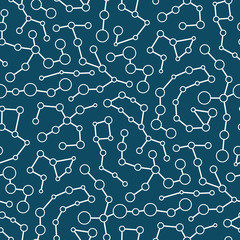 abstract geometric blue deco stars constellation pattern