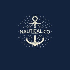 Inspirational themplate of Nautical Style Logo, Emblem Designs. Vintage sea label.