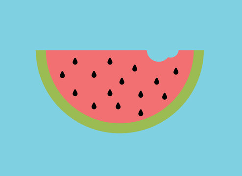 Minimal Watermelon İcon Emblem Illustration