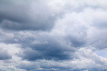 Naklejka na ściany i meble blue sky with big white cloud, and motion raincloud in nature