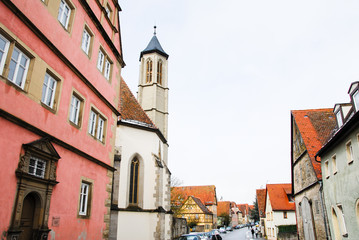 Fototapeta premium ロマンチック街道沿いの街 ローテンブルク・オプ・デア・タウバーの街並み（ドイツ・ローテンブルク）