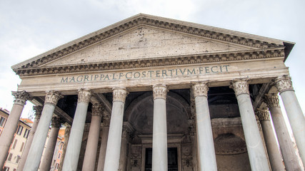 Naklejka premium Rome, Italy - February 21, 2015: The Pantheon is a church, converted from a temple in Rome