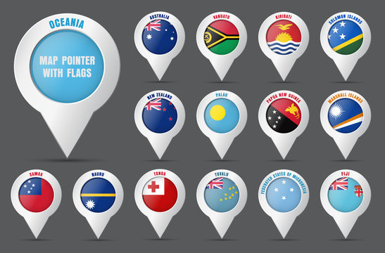Set the pointer to the map with the flag of the countries of Oce
