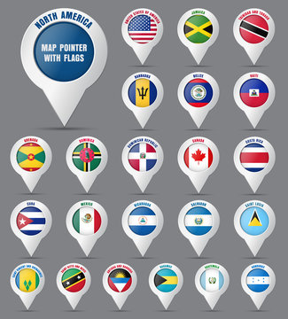 Set the pointer to the map with the flag of the countries of Nor