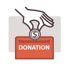 Donation and volunteer work icon