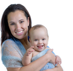 Mother holds a child