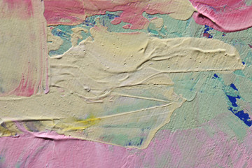 Multicolored oil paint texture . Abstract art background. Oil on canvas. Rough brushstrokes of paint.