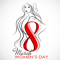 Women's Day. Vector Greeting Card. The 8th of March