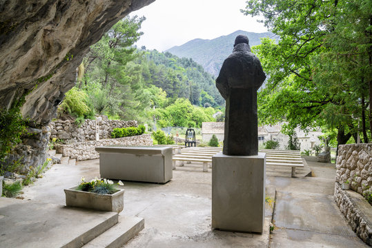 Zakucac place from came ST. Leopold Mandic, near Omis city, Croatia