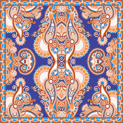 authentic silk neck scarf or kerchief square pattern design in u