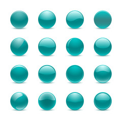 Teal round buttons