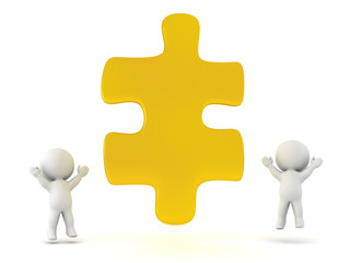 3D Characters and Puzzle Piece