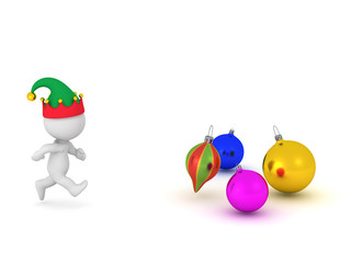 3D Character Running Toward Globes