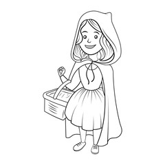 Little Red Riding Hood coloring book vector