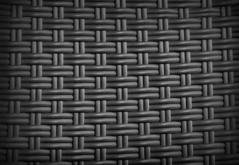 Black rattan weave texture background