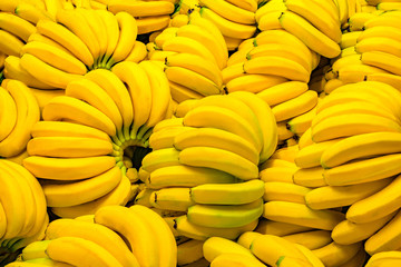 Fresh banana yellow background.