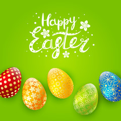 Easter greeting card with color eggs 