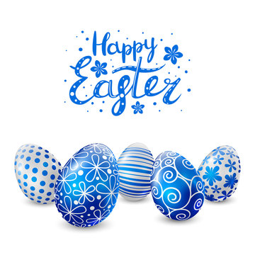 Blue Easter eggs for Your design