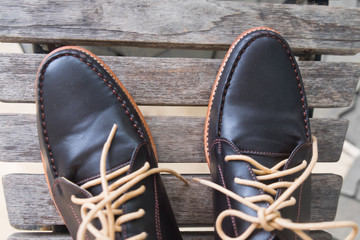 Classic male brown leather shoes