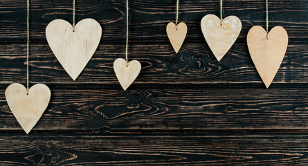 Obraz premium Wood hearts close up