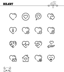 Heart icon set