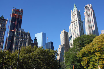 La skyline de Manhattan &agrave; New York, USA