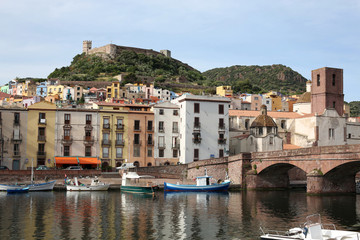 Fototapeta na wymiar Historic Bosa on Sardinia Island, Italy