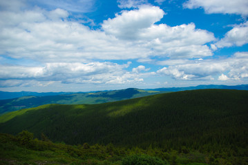 Mount, Carpathian Mountains, sky, clouds, mountain, nature, clouds, grass, summer, air, spring