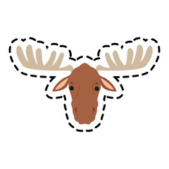 deer cartoon icon over white background. colorful design. vector illustration