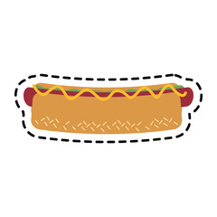 hot dog icon over white background. fast food concept. colorful design. vector illustration