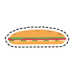 sandwich icon over white background. fast food concept. colorful design. vector illustration