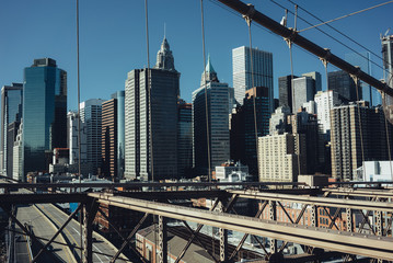Lower Manhattan and Brooklyn Bridge in New York City