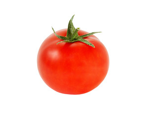 Ripe tomato isolated on white background.