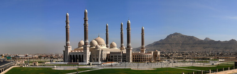 Fototapeta na wymiar Yemen, Sanaa, Moschee, Al Saleh Mosque, Panorama