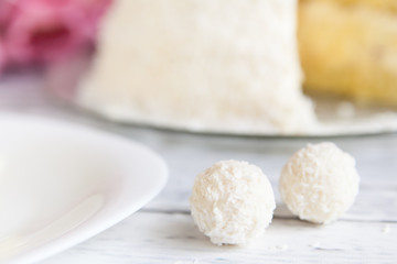 Fototapeta na wymiar Close-up coconut candies