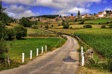 Rural village of Lamas de Olo in Vila Real, Portugal © Vector