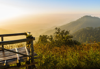 Morning in the mountain landscape, Chiang Mai, Thailand