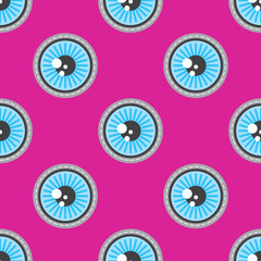 Blue eyes patch vector seamless pattern