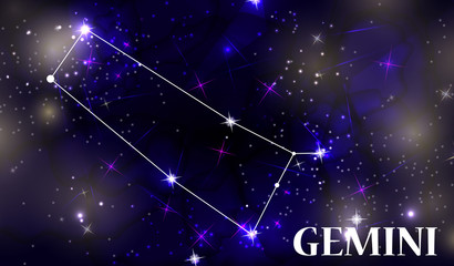 Symbol Gemini Zodiac Sign. Vector Illustration.