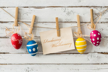 Greeting card with easter eggs